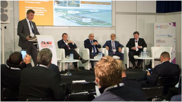 Презентация Транскаспийского международного транспортного маршрута на выставке Intermodal Europe - 2016 в Роттердаме Презентация Транскаспийского международного транспортного маршрута на выставке Intermodal Europe - 2016 в Роттердаме - Sputnik Казахстан