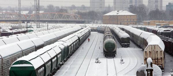 Поезда зимой. Архивное фото Поезда зимой. Архивное фото - Sputnik Казахстан