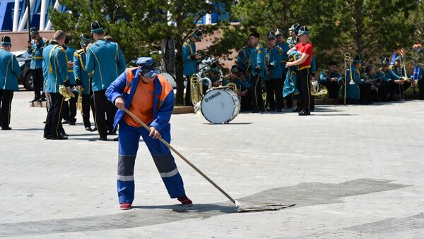 Подготовка к инаугурации президента Казахстана на площади Казак ели - Sputnik Казахстан