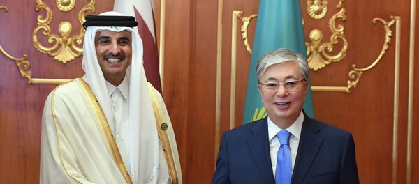 Қасым-Жомарт Тоқаев және Тамим бен Хамад Әл Тани Қасым-Жомарт Тоқаев және Тамим бен Хамад Әл Тани - Sputnik Қазақстан