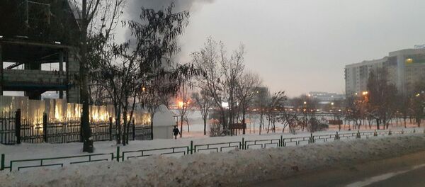 Кафе Ангар горит в Алматы - Sputnik Казахстан