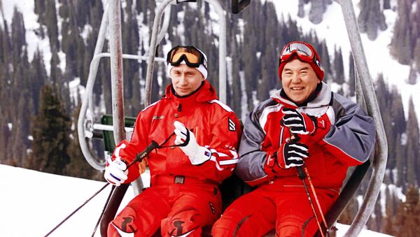 В.Путин и Н.Назарбаев на горнолыжном курорте в Казахстане - Sputnik Казахстан