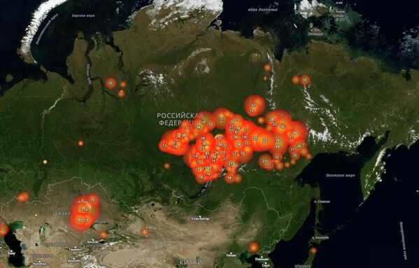 Карта пожаров по данным сайта fires.ru - Sputnik Казахстан