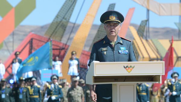 Министр обороны Казахстана Нурлан Ермекбаев на открытии Армейских игр в Казахстане, архивное фото - Sputnik Казахстан