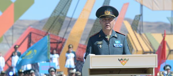 Министр обороны Казахстана Нурлан Ермекбаев на открытии Армейских игр в Казахстане, архивное фото - Sputnik Казахстан