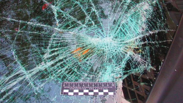 Лобовое стекло авто после жестокого наезда на трех человек - Sputnik Қазақстан