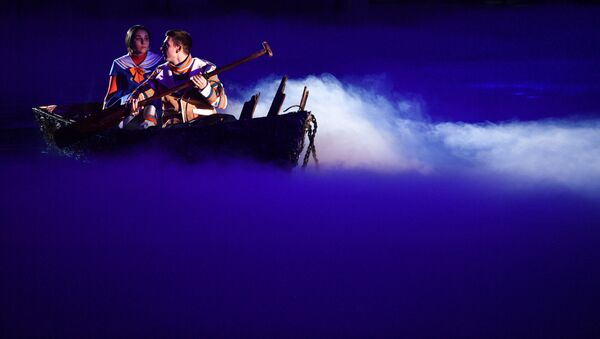 Дети капитана Гранта на шоу-мюзикле Затерянный мир Дети капитана Гранта на шоу-мюзикле Затерянный мир - Sputnik Казахстан