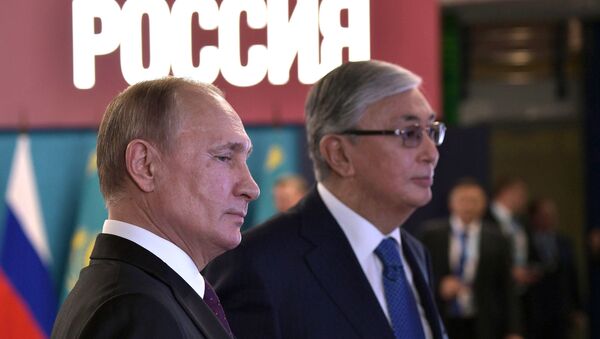  Президенты России Владимир Путин и Казахстана Касым-Жомарт Токаев - Sputnik Казахстан