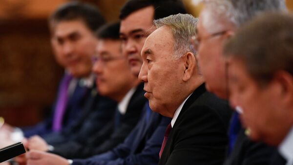 Бывший президент Казахстана Нурсултан Назарбаев выступает во время встречи с президентом Китая Си Цзиньпином (не на снимке) в Большом зале народных собраний в Пекине 28 апреля 2019 года - Sputnik Қазақстан