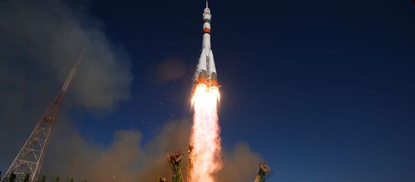 Запуск ракеты-носителя Союз-2.1а с пилотируемым кораблем Союз МС-14 со стартовой площадки космодрома Байконур - Sputnik Казахстан