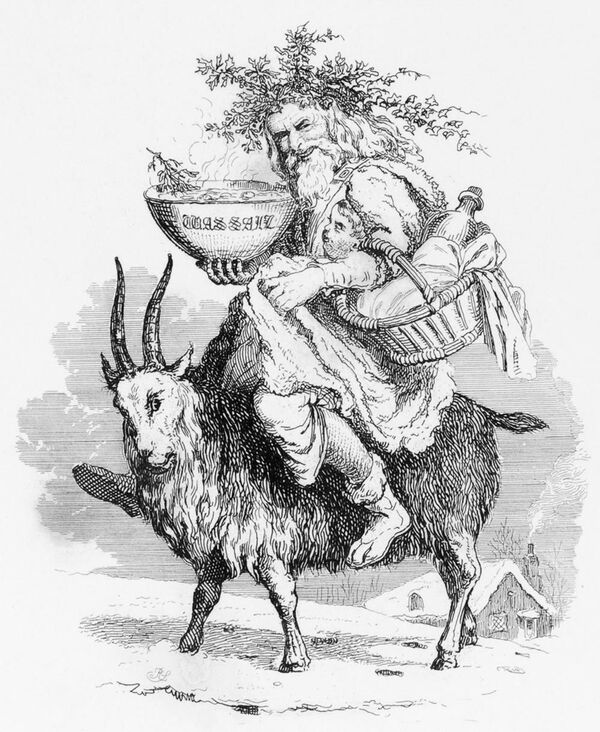 Английский фольклорный персонаж Father Christmas,1836 год - Sputnik Казахстан