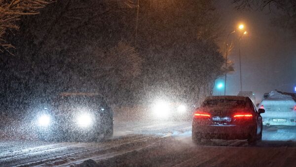 Ночной снегопад в Алматы - Sputnik Қазақстан