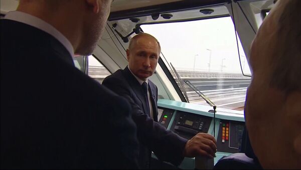 Путин, мост - Sputnik Казахстан