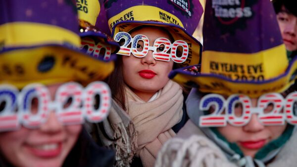 Празднование Нового года на Таймс-сквер  в Нью-Йорке  - Sputnik Казахстан