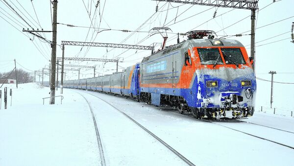 Поезд на заснеженной железной дороге - Sputnik Қазақстан