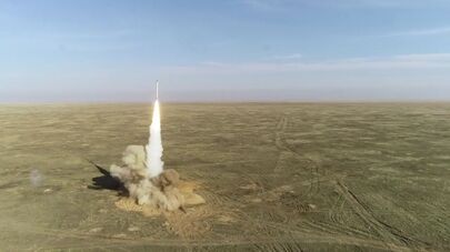 Пуск крылатой ракеты оперативно-тактического ракетного комплекса "Искандер" 