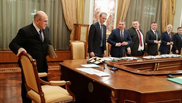 Премьер-министр РФ Михаил Мишустин на заседании правительства - Sputnik Казахстан