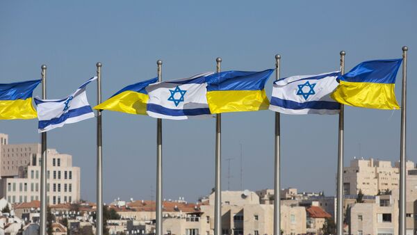 Государственные флаги Израиля и Украины - Sputnik Казахстан