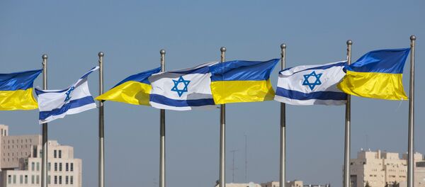 Государственные флаги Израиля и Украины - Sputnik Казахстан