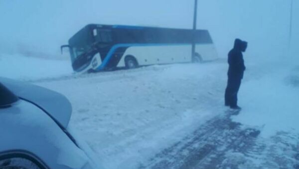 На Карагандинской трассе автобус маршрута №80 занесло в кювет - Sputnik Казахстан
