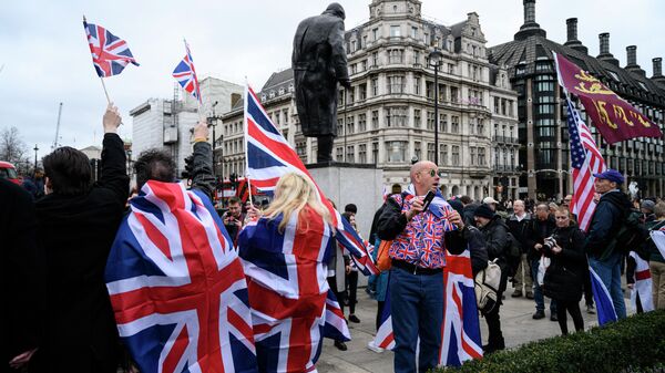 Сторонники Brexit на торжественных мероприятиях, посвященных выходу Великобритании из ЕС  - Sputnik Казахстан