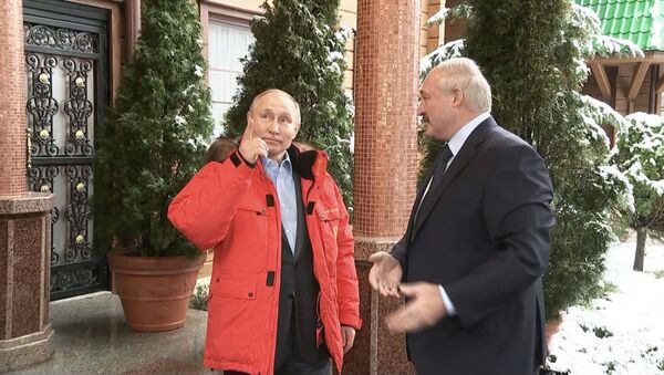 И везет же вам, и снега море: Лукашенко приехал к Путину в Сочи видео - Sputnik Казахстан