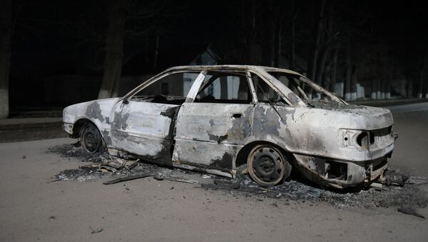 Сгоревшее авто в селе Масанчи - Sputnik Қазақстан