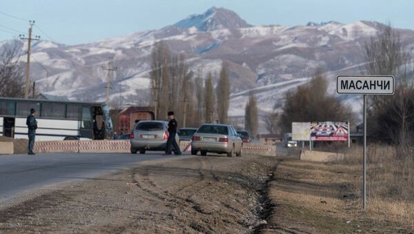 Въезд в село Масанчи - Sputnik Казахстан