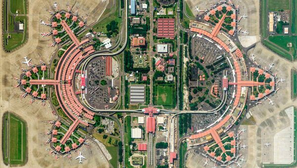 Изображение из космоса международного аэропорта Сукарно-Хатта в городе Тангеранг в провинции Бантен, Индонезия - Sputnik Казахстан
