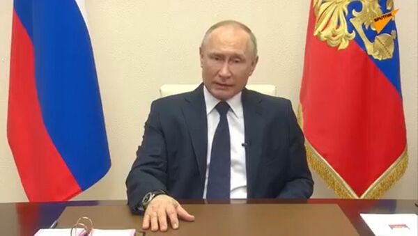 Владимир Путин выступил с обращением к нации - видео - Sputnik Казахстан
