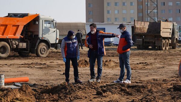 Строительство больницы для зараженных коронавирусом под Нур-Султаном - Sputnik Казахстан