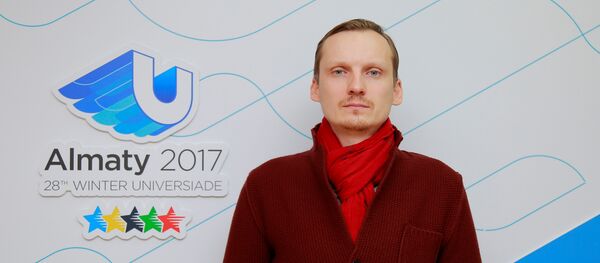Руководитель отдела эстафеты огня Универсиады-2017 Кирилл Пяртель Руководитель отдела эстафеты огня Универсиады-2017 Кирилл Пяртель - Sputnik Казахстан