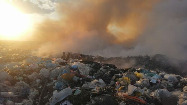 Пожар на мусорном полигоне  - Sputnik Казахстан