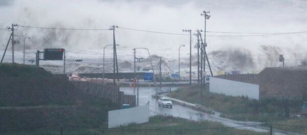 Тайфун Лайонрок в Японии Тайфун Лайонрок в Японии - Sputnik Казахстан