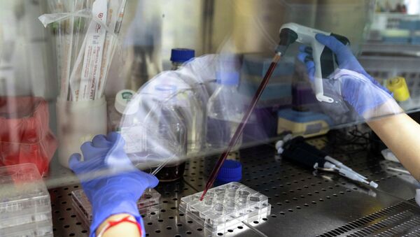 Сотрудник лаборатории исследует образцы анализов на коронавирус - Sputnik Қазақстан