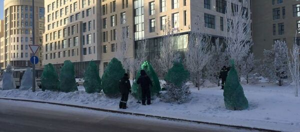 Накидки на ели в Астане - Sputnik Казахстан