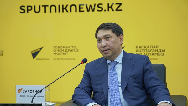 Председатель правления АО Казпочта Сакен Сарсенов в пресс-центре Sputnik Казахстан - Sputnik Казахстан