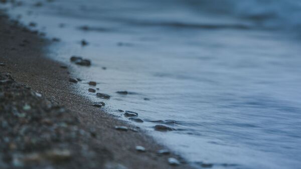 Отхлынувшая волна оставляет след на песчаном берегу озера Бурабай  - Sputnik Қазақстан