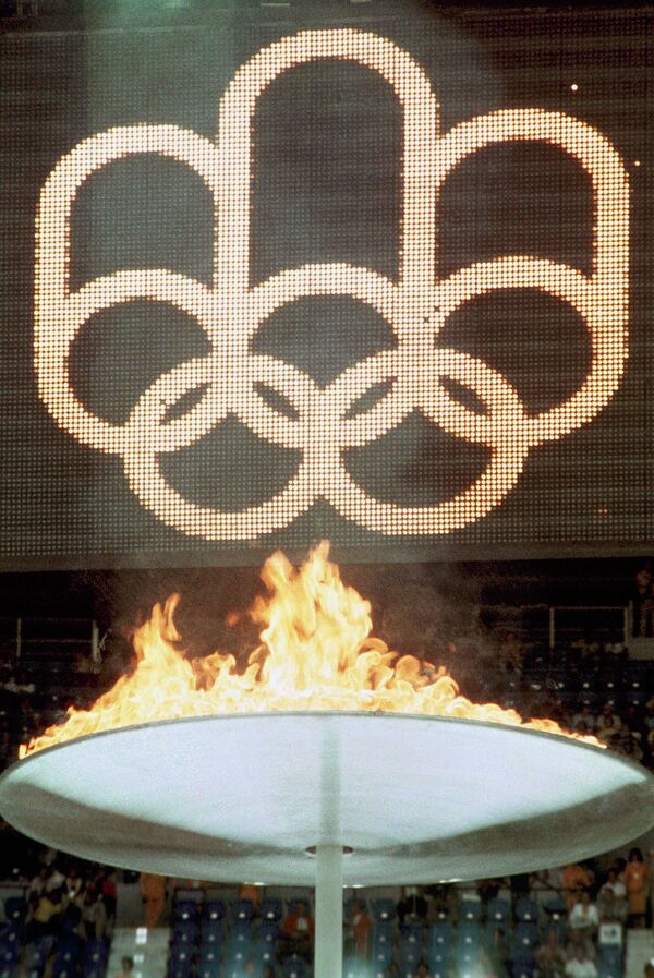Чаша Олимпийского огня в Монреале, 1976 год, архивное фото - Sputnik Казахстан