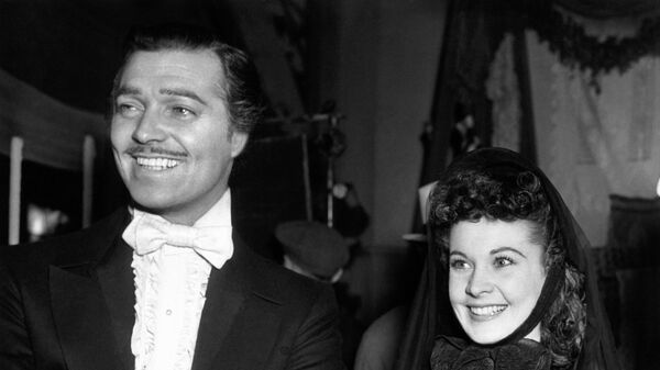 Съемки фильма Унесенные ветром в Голливуде, актеры Кларк Гейбл и Вивьен Ли Съемки фильма Унесенные ветром в Голливуде, актеры Кларк Гейбл и Вивьен Ли - Sputnik Казахстан