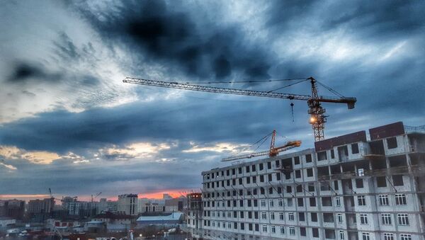 Вечернее небо над новостройками столицы - Sputnik Қазақстан