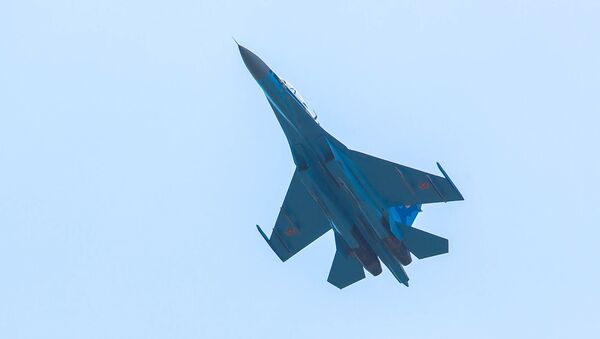 Самолет Су-27 ВВС Казахстана в небе  - Sputnik Казахстан