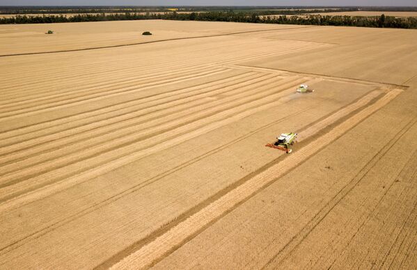Уборка урожая зерновых в Краснодарском крае - Sputnik Казахстан