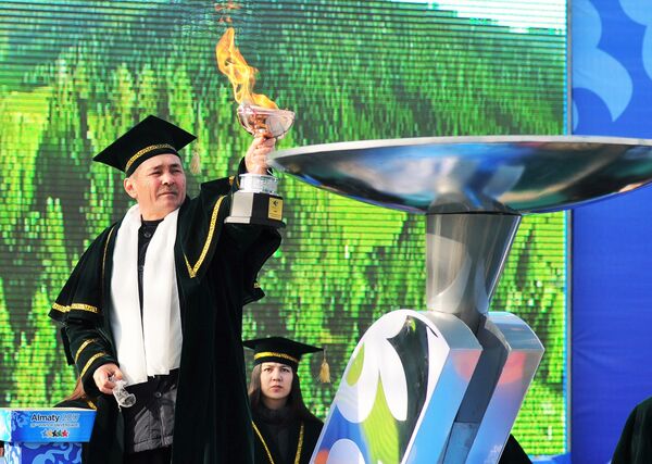 Эстафета огня Универсиады в Талдыкоргане - Sputnik Казахстан