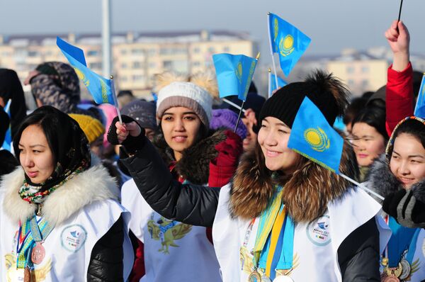 Эстафета огня Универсиады в Талдыкоргане  - Sputnik Казахстан