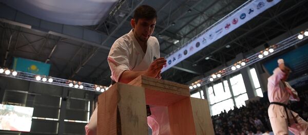 Каратисты Казахстана проверили доски и биты на прочность Каратисты Казахстана проверили доски и биты на прочность - Sputnik Казахстан