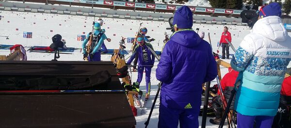 Казахстанские биатлонисты на Чемпионате мира в Австрии Казахстанские биатлонисты на Чемпионате мира в Австрии - Sputnik Казахстан