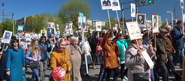 Шествие Бессмертного полка в Петропавловске, архивное фото Шествие Бессмертного полка в Петропавловске, архивное фото - Sputnik Казахстан