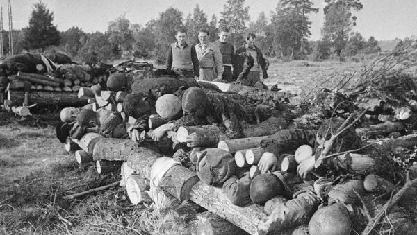 Архивное фото погибших на Ленинградском фронте солдат - Sputnik Казахстан