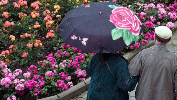 Цветы под летним дождем, архивное фото - Sputnik Казахстан